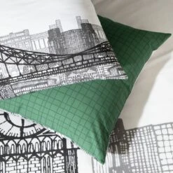Habitat London Skyline Print Black &White Bedding Set-Single -Bedding Promotion Store 9511026 R Z003A