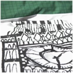 Habitat London Skyline Print Black &White Bedding Set-Single -Bedding Promotion Store 9511026 R Z006A