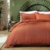 Habitat Cotton Linen Plain Rust Bedding Set - Double -Bedding Promotion Store 9513914 R Z001A