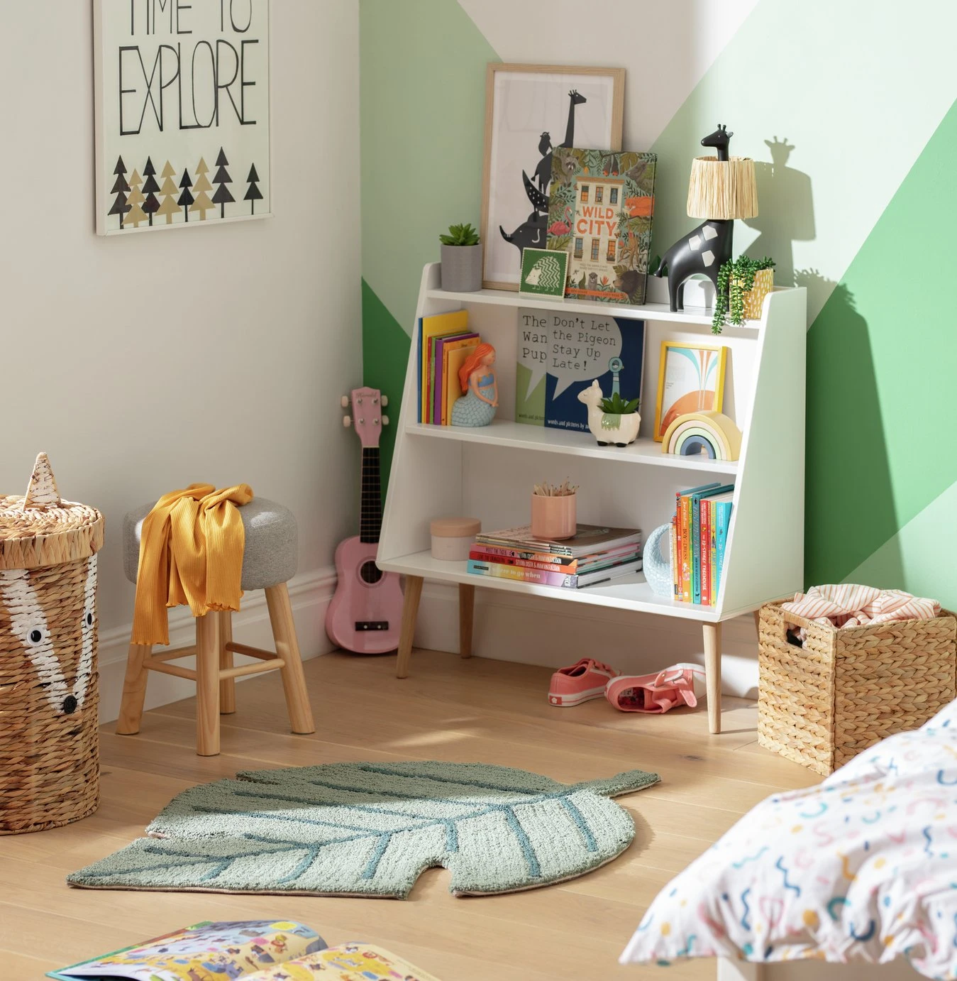 Habitat Kids Leaf Shaped Rug - Green - 80x110cm 4 Habitat Kids Leaf Shaped Rug - Green - 80x110cm - Image 2