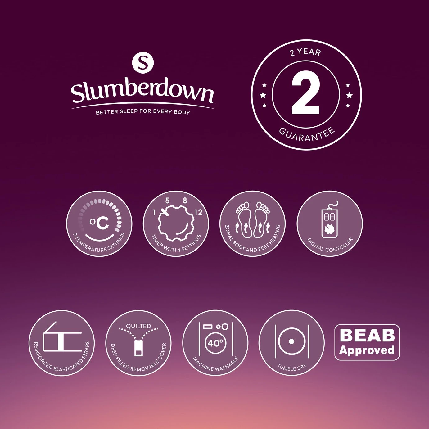 Slumberdown Perfectly Warm Luxury Electric Blanket-Double 16 Slumberdown Perfectly Warm Luxury Electric Blanket-Double - Image 14