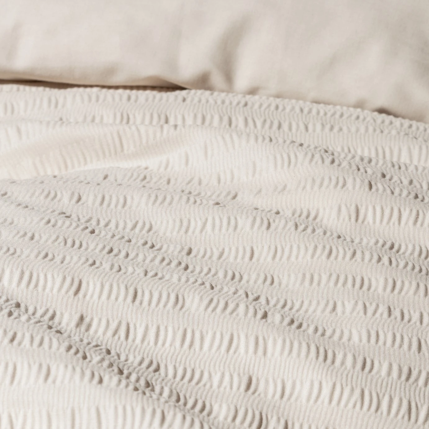 Habitat Seersucker Plain Taupe Bedding Set - Single 7 Habitat Seersucker Plain Taupe Bedding Set - Single - Image 5