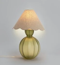 Habitat Estella Glass Table Lamp - Green -Bedding Promotion Store 9522613 R Z002A