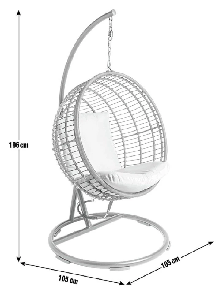 Habitat Dove Rattan Effect Hanging Egg Chair - Natural 5 Habitat Dove Rattan Effect Hanging Egg Chair - Natural - Image 3
