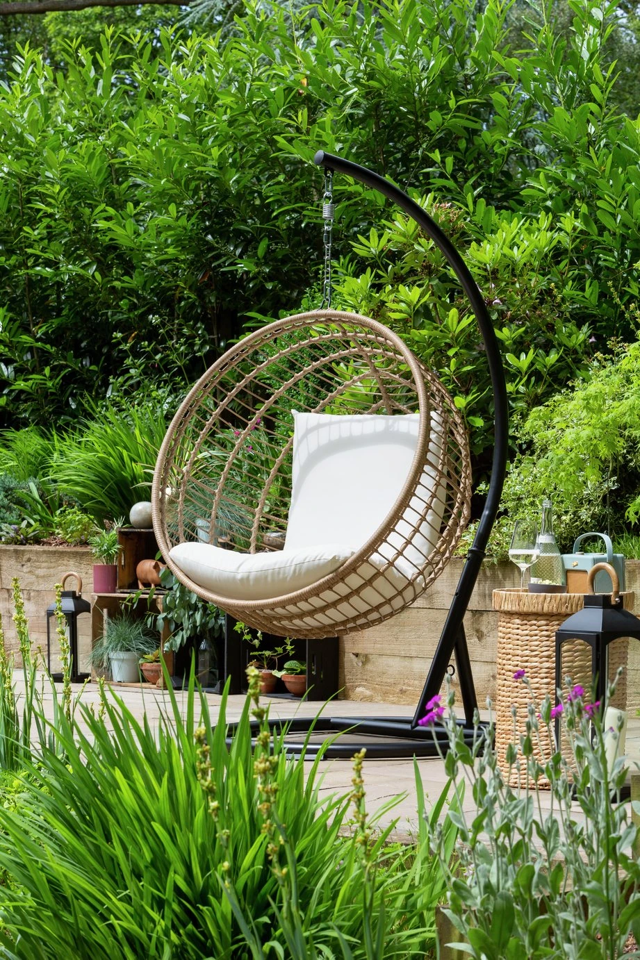 Habitat Dove Rattan Effect Hanging Egg Chair - Natural 4 Habitat Dove Rattan Effect Hanging Egg Chair - Natural - Image 2