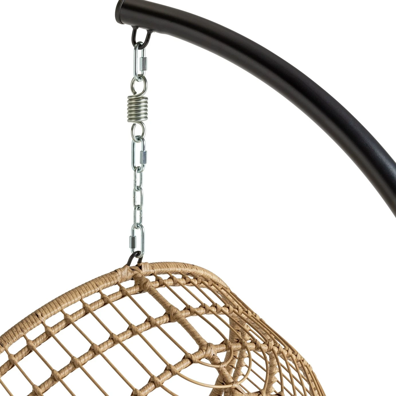 Habitat Dove Rattan Effect Hanging Egg Chair - Natural 8 Habitat Dove Rattan Effect Hanging Egg Chair - Natural - Image 6