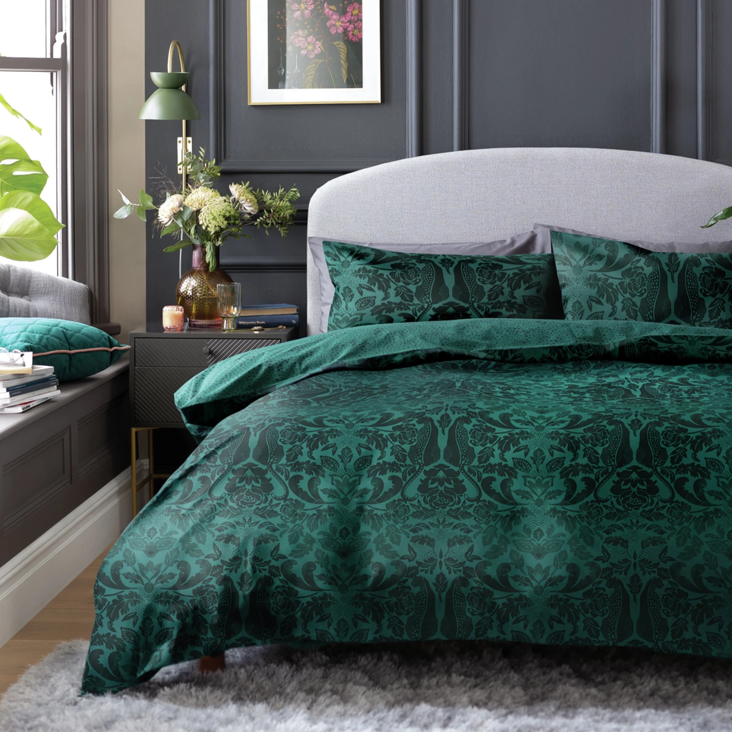 Habitat Floral Cheetah Print Green Bedding Set - Single 3 Habitat Floral Cheetah Print Green Bedding Set - Single