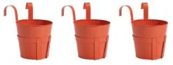 Garden By Sainsbury's Bright Balcony Red Planters - Set Of 3