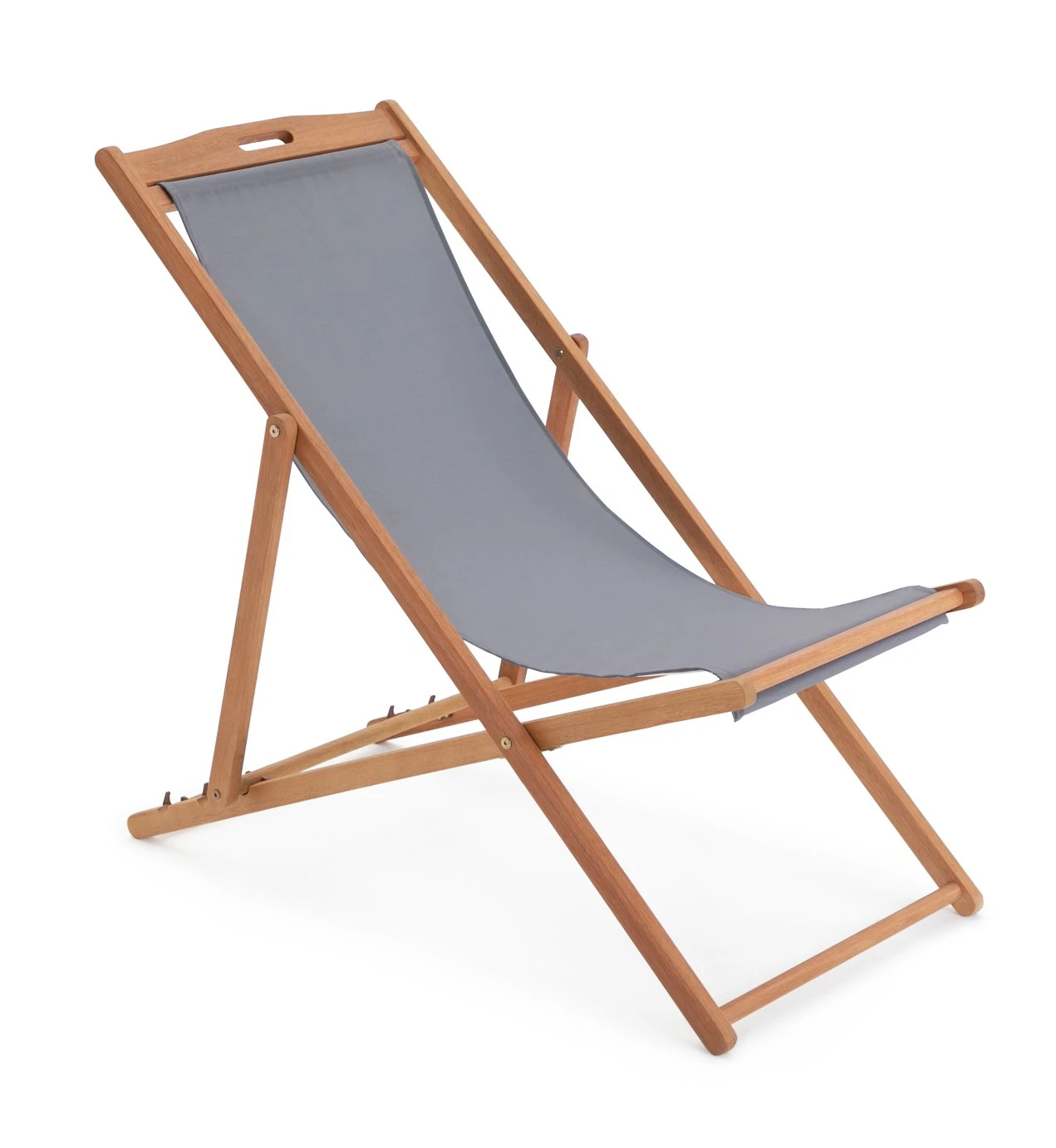 Habitat Folding Wooden Garden Deck Chair - Charcoal 6 Habitat Folding Wooden Garden Deck Chair - Charcoal - Image 4