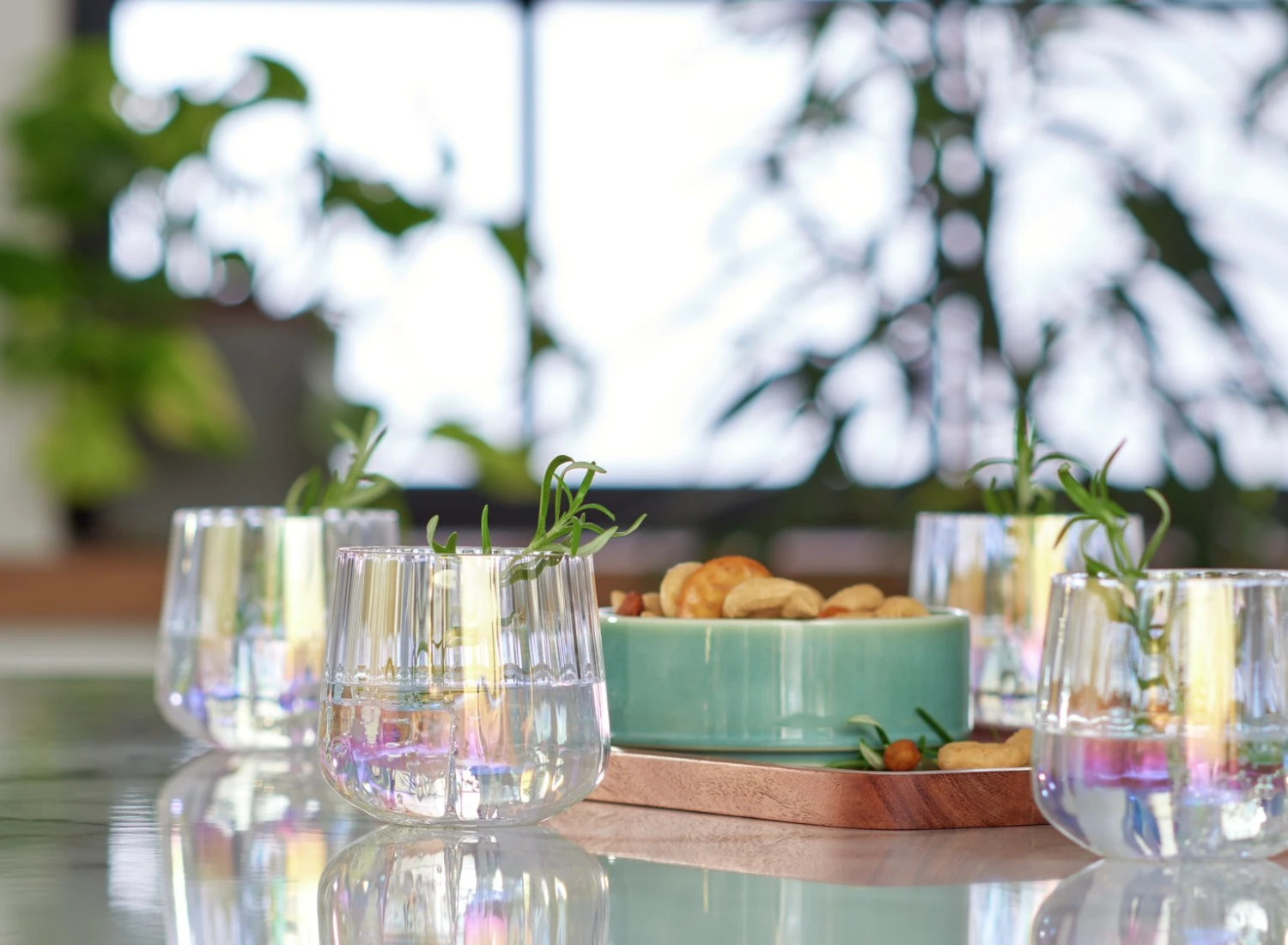 Habitat Iridescent Lustre Set Of 4 Fluted Tumblers 4 Habitat Iridescent Lustre Set Of 4 Fluted Tumblers - Image 2