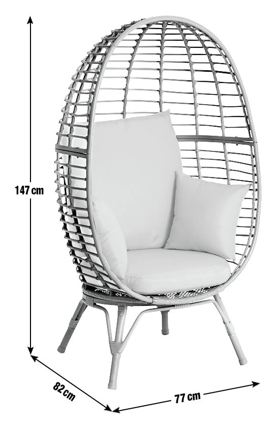 Habitat Kora Rattan Effect Garden Egg Chair - Black 6 Habitat Kora Rattan Effect Garden Egg Chair - Black - Image 4
