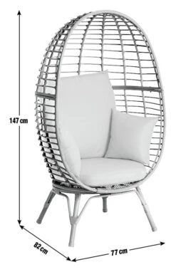 Habitat Kora Rattan Effect Garden Egg Chair - Grey -Bedding Promotion Store 9539060 R E001