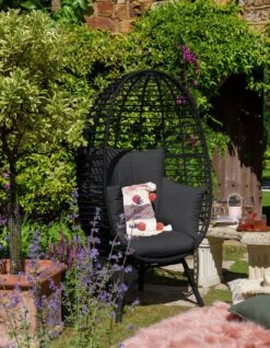 Habitat Kora Rattan Effect Garden Egg Chair - Black