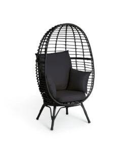 Habitat Kora Rattan Effect Garden Egg Chair - Black 14 Habitat Kora Rattan Effect Garden Egg Chair - Black -Bedding Promotion Store 9539060 R Z002A