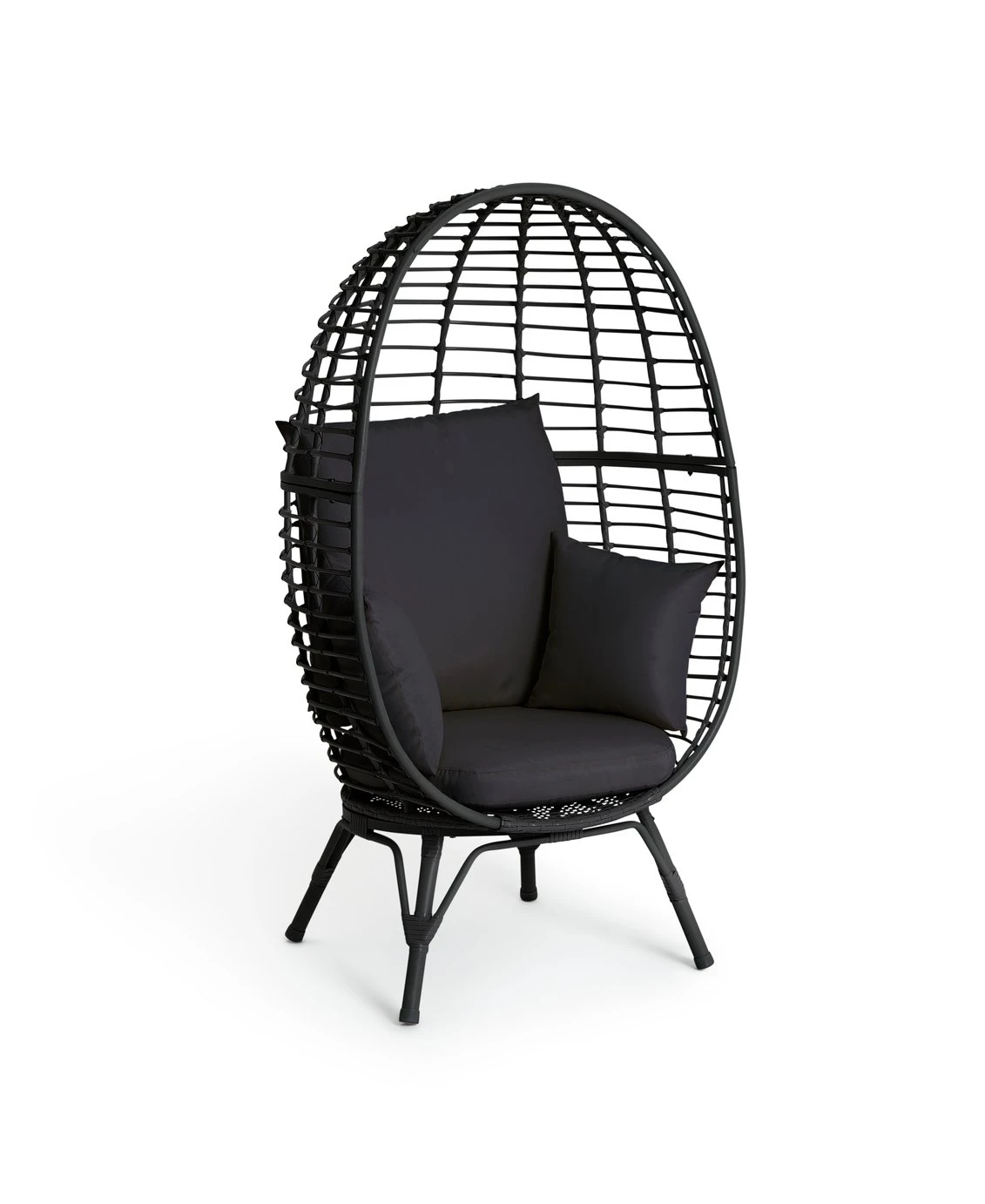 Habitat Kora Rattan Effect Garden Egg Chair - Black 7 Habitat Kora Rattan Effect Garden Egg Chair - Black - Image 5