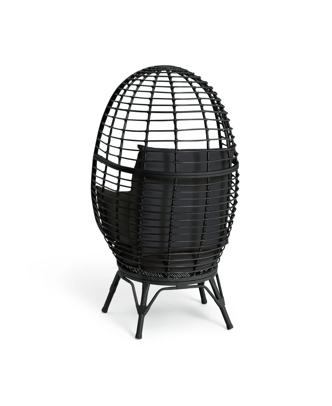 Habitat Kora Rattan Effect Garden Egg Chair - Black 9 Habitat Kora Rattan Effect Garden Egg Chair - Black - Image 7