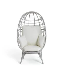 Habitat Kora Rattan Effect Garden Egg Chair - Grey -Bedding Promotion Store 9540815 R Z004A