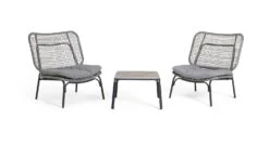 Habitat Nora 2 Seater Metal Garden Bistro Set - Grey -Bedding Promotion Store 9548415 R Z002A