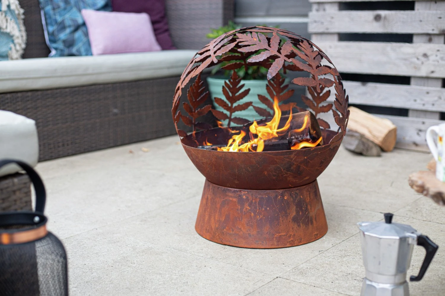 La Hacienda Aged Effect Globe Firepit 4 La Hacienda Aged Effect Globe Firepit - Image 2