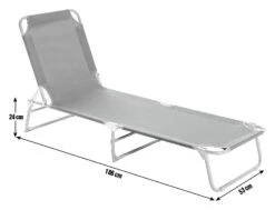 Habitat Folding Metal Sun Lounger - Charcoal -Bedding Promotion Store 9555927 R E001