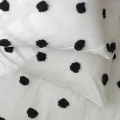 Habitat Cotton Tufted Spot White & Black Bedding Set -Single 11 Habitat Cotton Tufted Spot White & Black Bedding Set -Single -Bedding Promotion Store 9560651 R Z003A