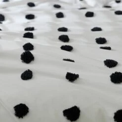 Habitat Cotton Tufted Spot White & Black Bedding Set -Single 13 Habitat Cotton Tufted Spot White & Black Bedding Set -Single -Bedding Promotion Store 9560651 R Z005A