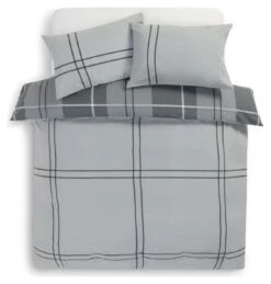 Habitat Check Charcoal Grey Bedding Set - Single -Bedding Promotion Store 9561155 R Z004A