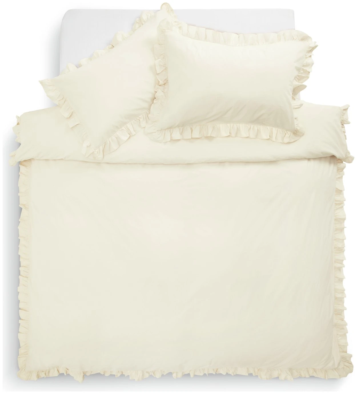 Habitat Cotton 180TC Frilled Cream Bedding Set - Single 5 Habitat Cotton 180TC Frilled Cream Bedding Set - Single - Image 3