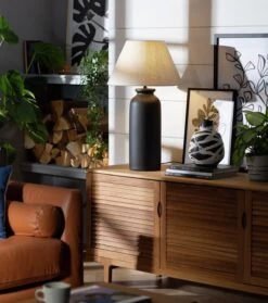 Habitat Hashi Ceramic Table Lamp - Black & Beige 19 Habitat Hashi Ceramic Table Lamp - Black & Beige -Bedding Promotion Store 9563603 R Z002C