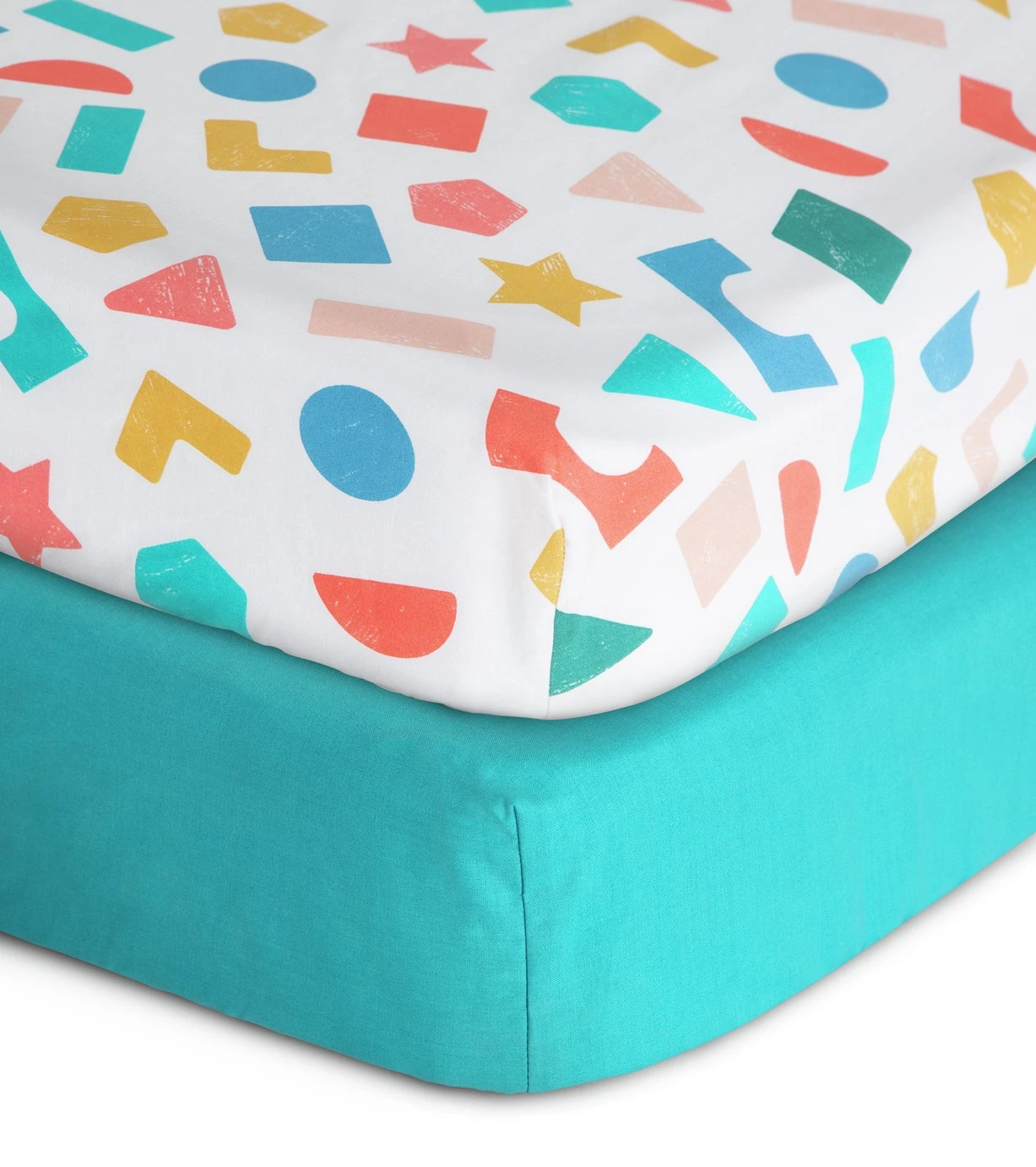 Habitat Kids Colourful Shapes 2 Pack Fitted Sheets - Cot 3 Habitat Kids Colourful Shapes 2 Pack Fitted Sheets - Cot