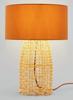 Habitat Luiss Rattan Table Lamp - Orange -Bedding Promotion Store 9575639 R Z002C