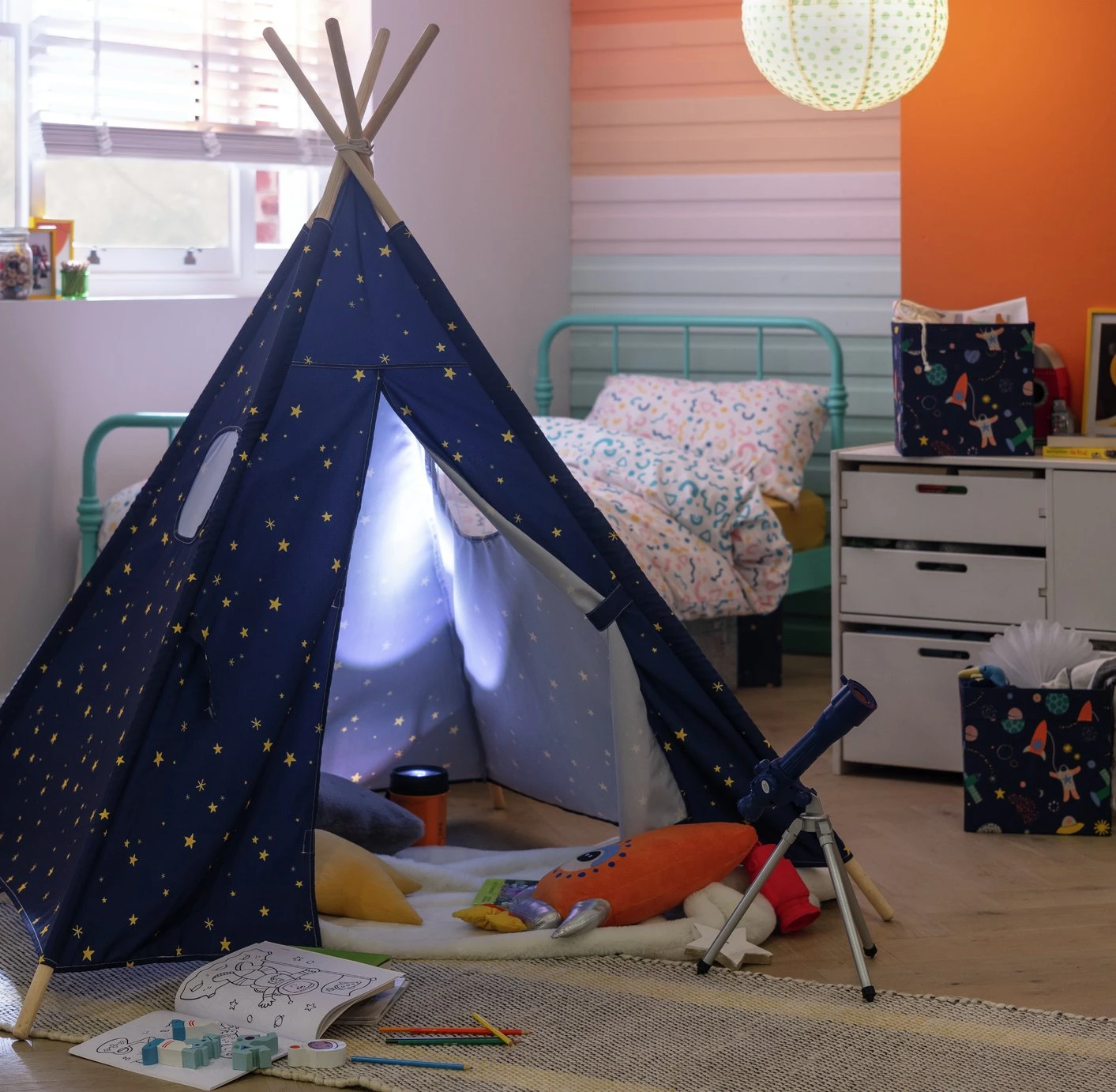 Habitat Kids Navy Blue Space Teepee Tent 3 Habitat Kids Navy Blue Space Teepee Tent