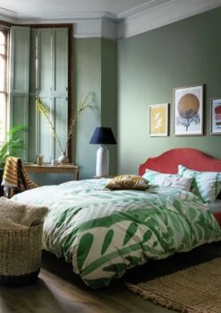 Habitat Cotton 180TC Maxi Leaf Green Bedding Set - Double -Bedding Promotion Store 9576119 R Z005C