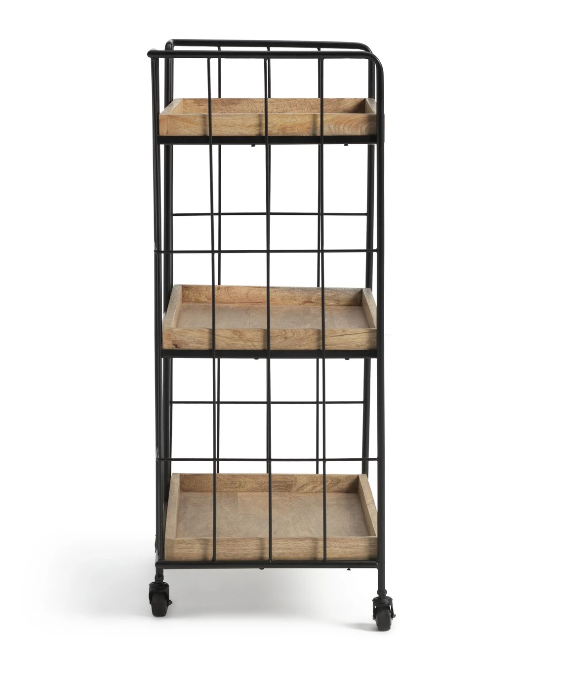 Habitat Kai Wood Drinks Trolley - Black & Mango 6 Habitat Kai Wood Drinks Trolley - Black & Mango - Image 4