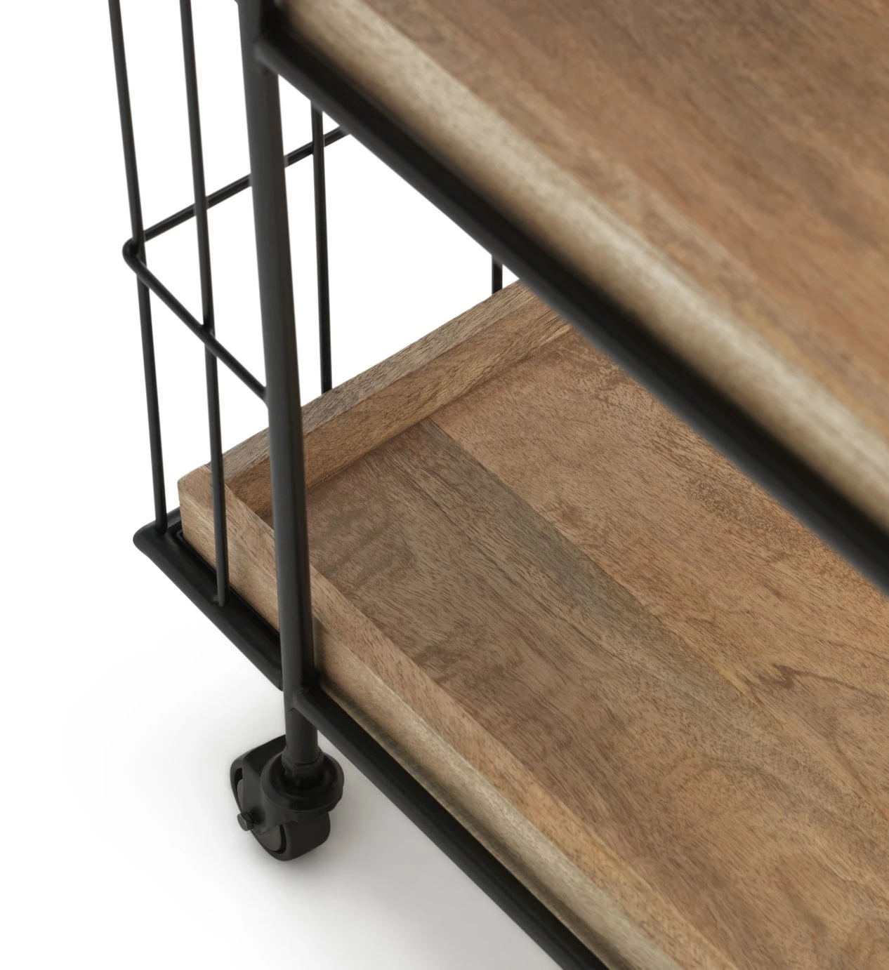 Habitat Kai Wood Drinks Trolley - Black & Mango 7 Habitat Kai Wood Drinks Trolley - Black & Mango - Image 5