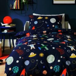 Habitat Kids Glow In The Dark Space Bedding Set - Toddler -Bedding Promotion Store 9581001 R Z006A