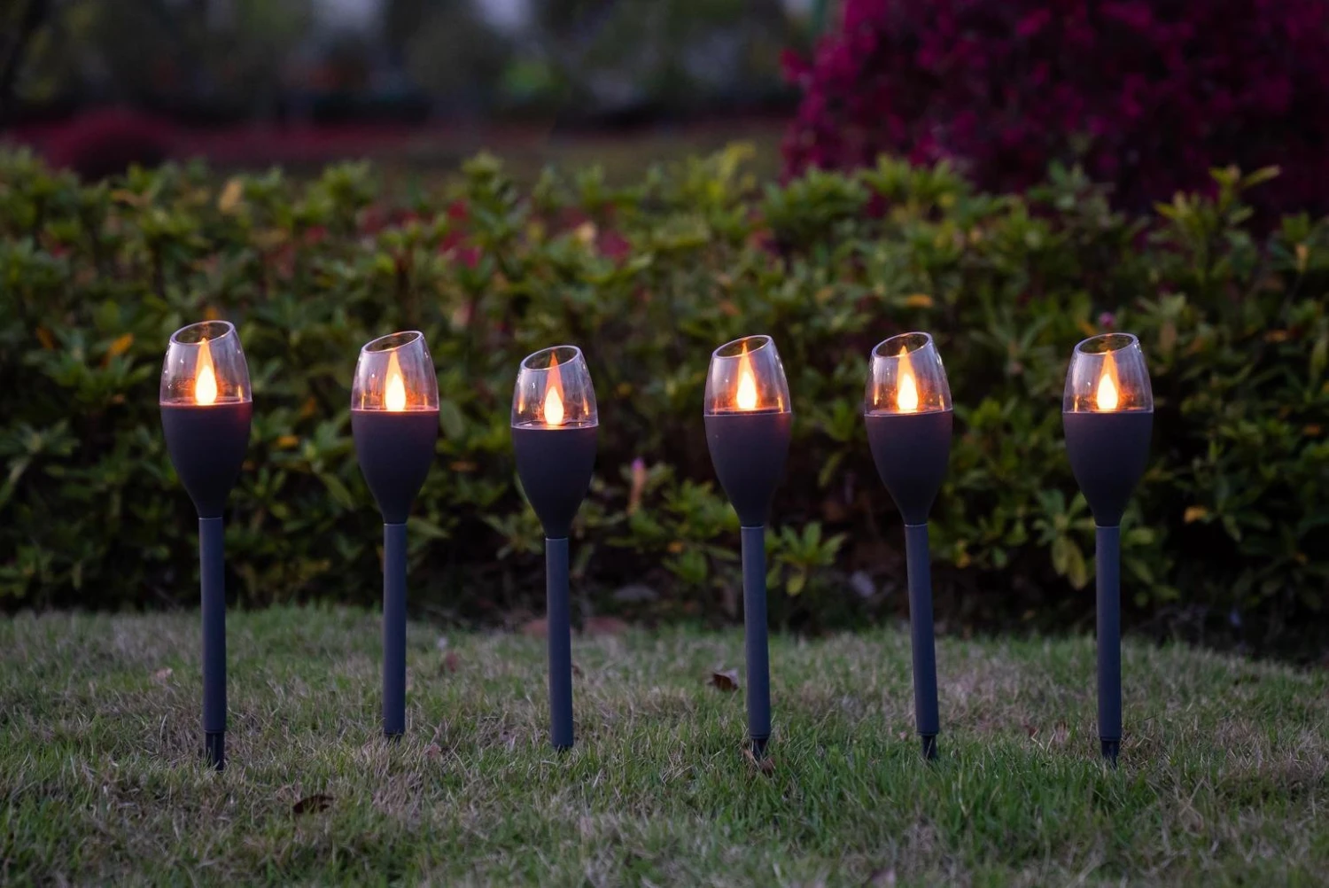 Habitat Mini Candle Effect Solar Stake Lights - Pack Of 6 4 Habitat Mini Candle Effect Solar Stake Lights - Pack Of 6 - Image 2