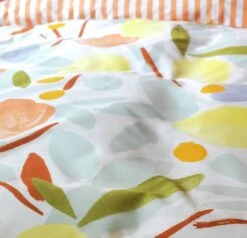 Habitat Panel Stripe Print Multicolour Bedding Set - Single -Bedding Promotion Store 9584297 R Z002C