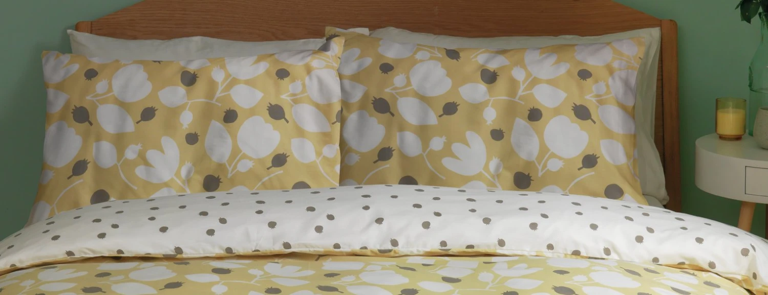 Habitat Scandi Floral Yellow & White Bedding Set - Single 6 Habitat Scandi Floral Yellow & White Bedding Set - Single - Image 4