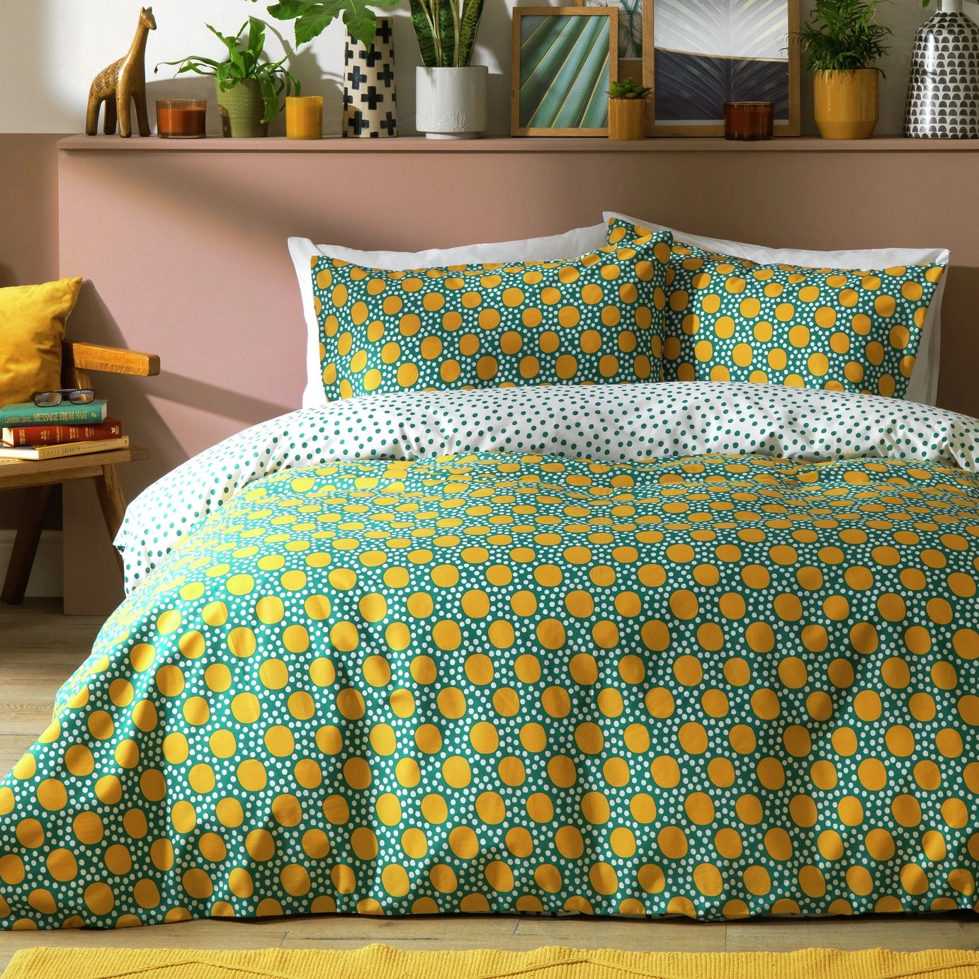 Habitat Sunburst Geo Green & Mustard Bedding Set - Single 3 Habitat Sunburst Geo Green & Mustard Bedding Set - Single