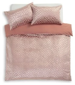 Habitat Geo Velvet Blush Pink Bedding Set - Single -Bedding Promotion Store 9602447 R Z002A