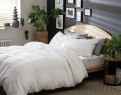 New Release 16 Habitat Cotton Waffle Plain White Bedding Set - Single