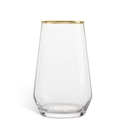 Habitat Set Of 4 Gold Rim Hi Ball Glasses -Bedding Promotion Store 9608018 R Z002A