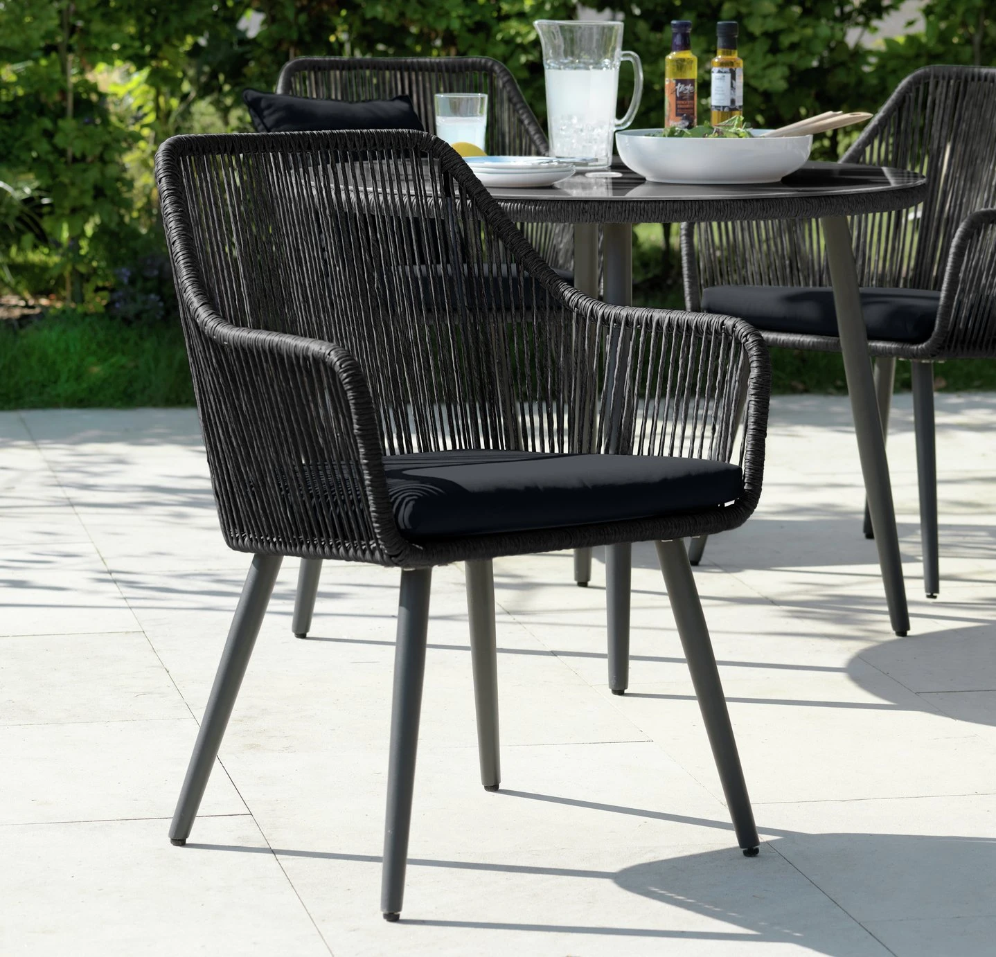 Habitat Malta 4 Seater Rattan Effect Patio Set - Black 12 Habitat Malta 4 Seater Rattan Effect Patio Set - Black - Image 10