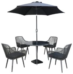 Habitat Malta 4 Seater Rattan Effect Patio Set - Black 22 Habitat Malta 4 Seater Rattan Effect Patio Set - Black -Bedding Promotion Store 9609127 R Z017A