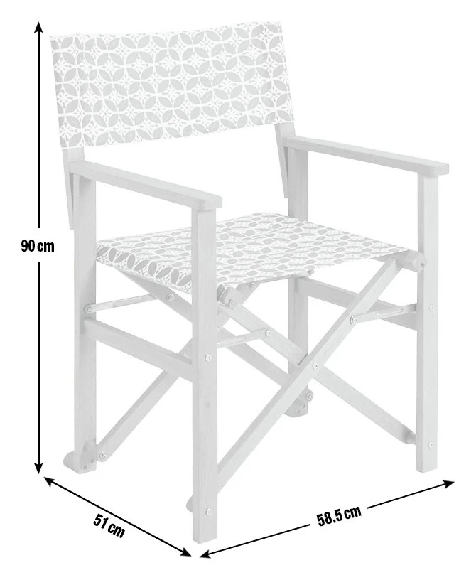 Habitat Folding Wooden Director Chair - Grey & White 7 Habitat Folding Wooden Director Chair - Grey & White - Image 5