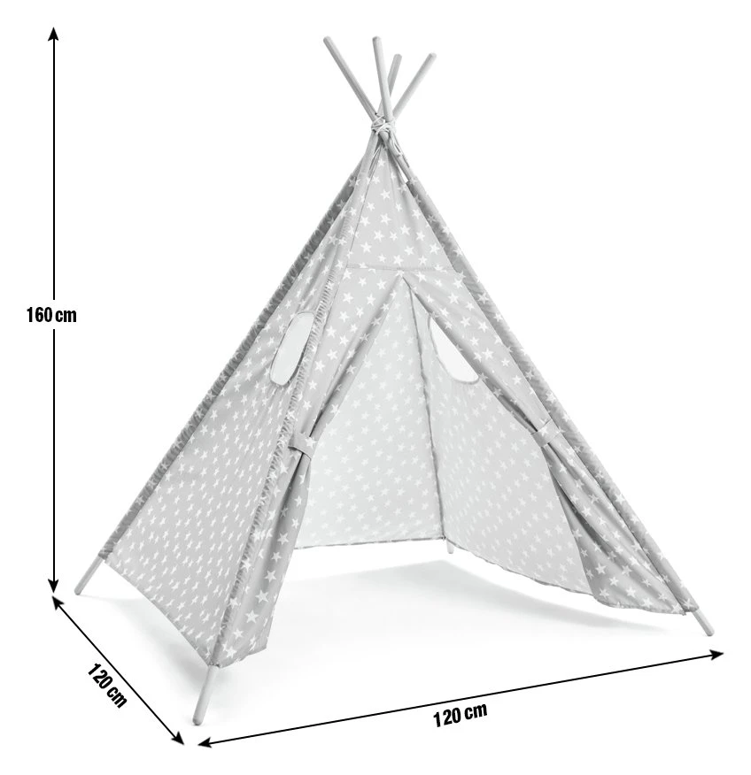 Habitat Kids Grey Stars Teepee Tent 5 Habitat Kids Grey Stars Teepee Tent - Image 3