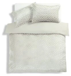Habitat Geo Velvet Silver Bedding Set - Single 10 Habitat Geo Velvet Silver Bedding Set - Single -Bedding Promotion Store 9621356 R Z002A