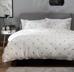 Habitat Tufted Spot White & Grey Bedding Set - Single