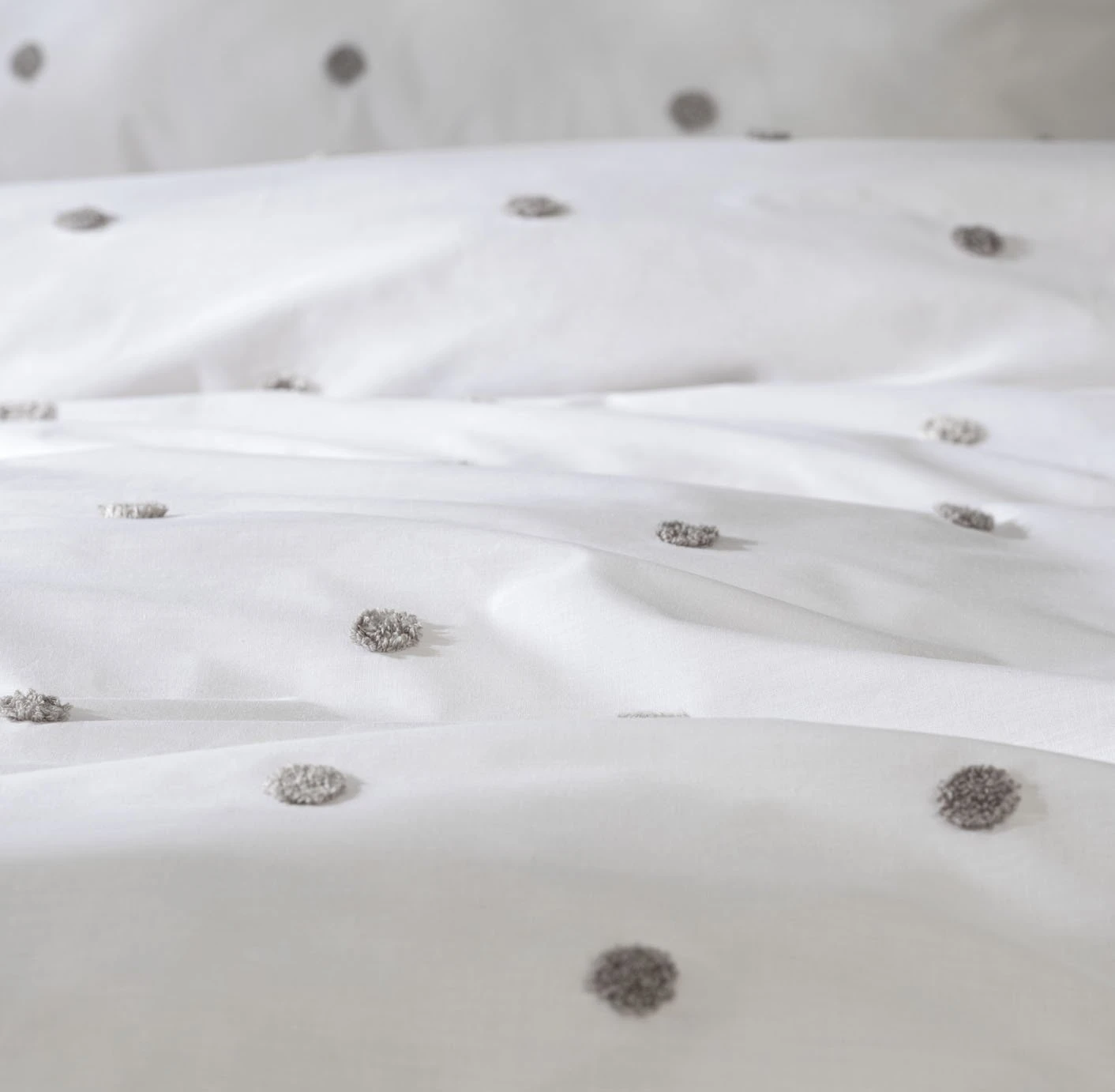 Habitat Tufted Spot White & Grey Bedding Set - Single 8 Habitat Tufted Spot White & Grey Bedding Set - Single - Image 6